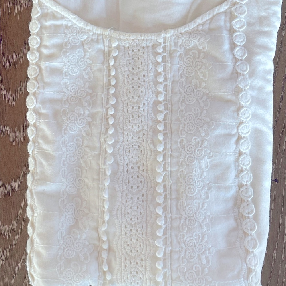 White eyelet detail sleeveless top